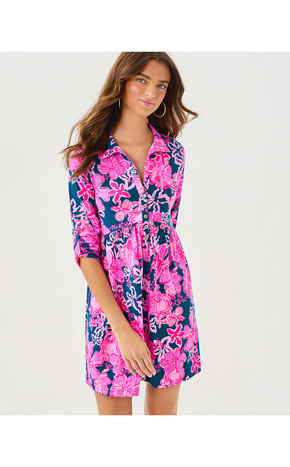 SARALYN DRESS, STARLIGHT NAVY ONCE AND FLORAL