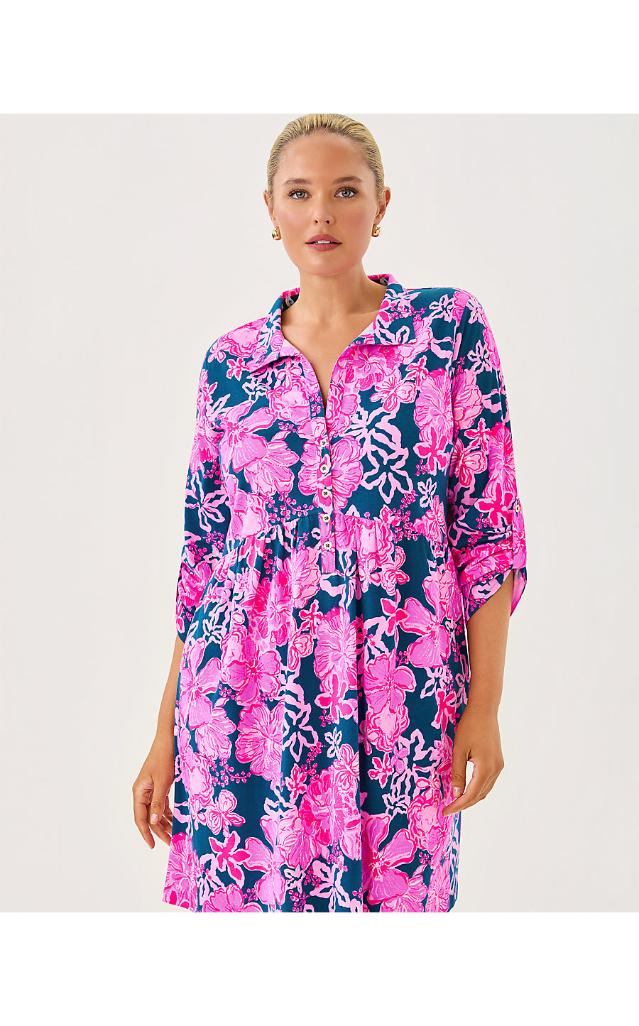 SARALYN DRESS, STARLIGHT NAVY ONCE AND FLORAL