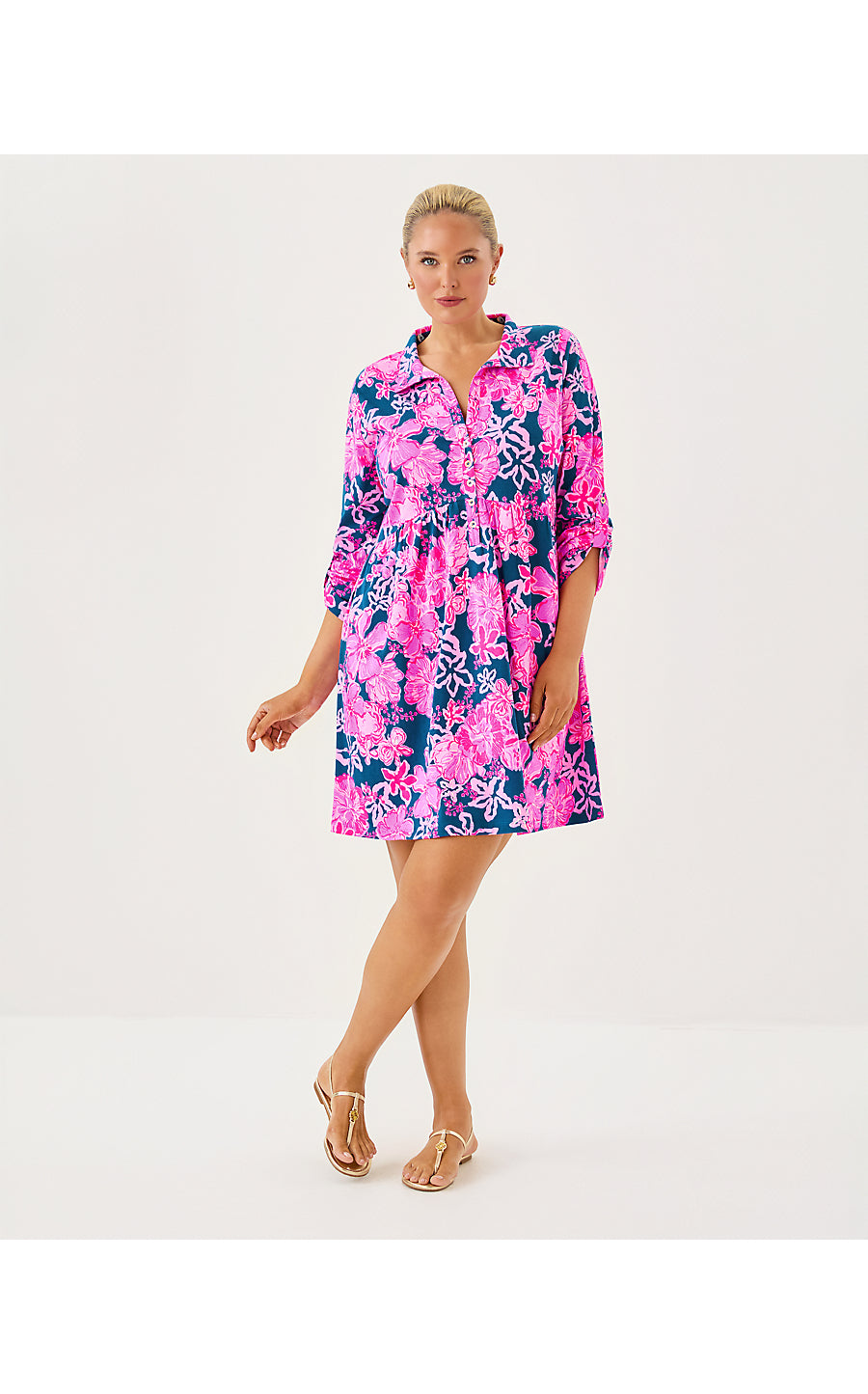 SARALYN DRESS, STARLIGHT NAVY ONCE AND FLORAL