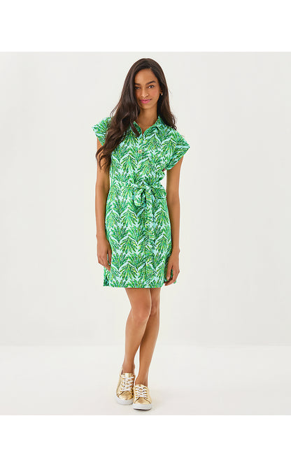 EMERSYN DRESS, KITTS GREEN CROSSGRAIN SHADY BABE