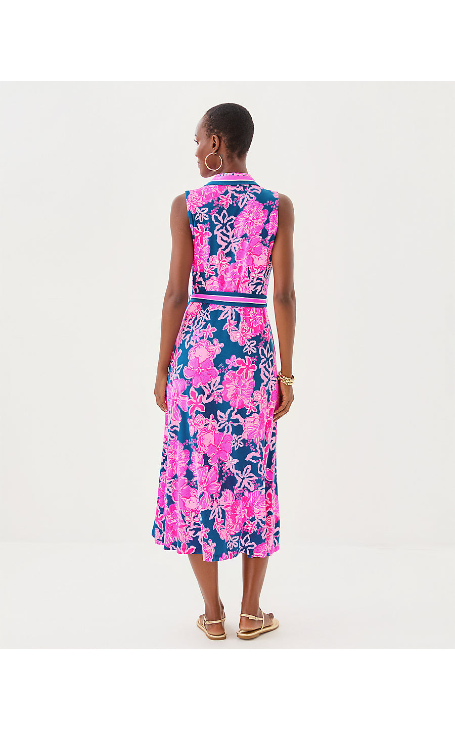 RYLAND MIDI DRESS, STARLIGHT NAVY ONCE AND FLORAL ENGINEERED KNIT DRESS