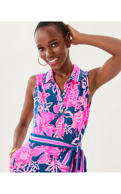RYLAND MIDI DRESS, STARLIGHT NAVY ONCE AND FLORAL ENGINEERED KNIT DRESS
