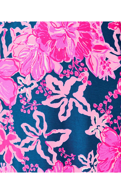 RYLAND MIDI DRESS, STARLIGHT NAVY ONCE AND FLORAL ENGINEERED KNIT DRESS