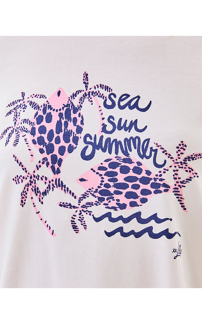 BARRETO KNIT TOP, MULTI SUN SEA MOTIFS GRAPHIC