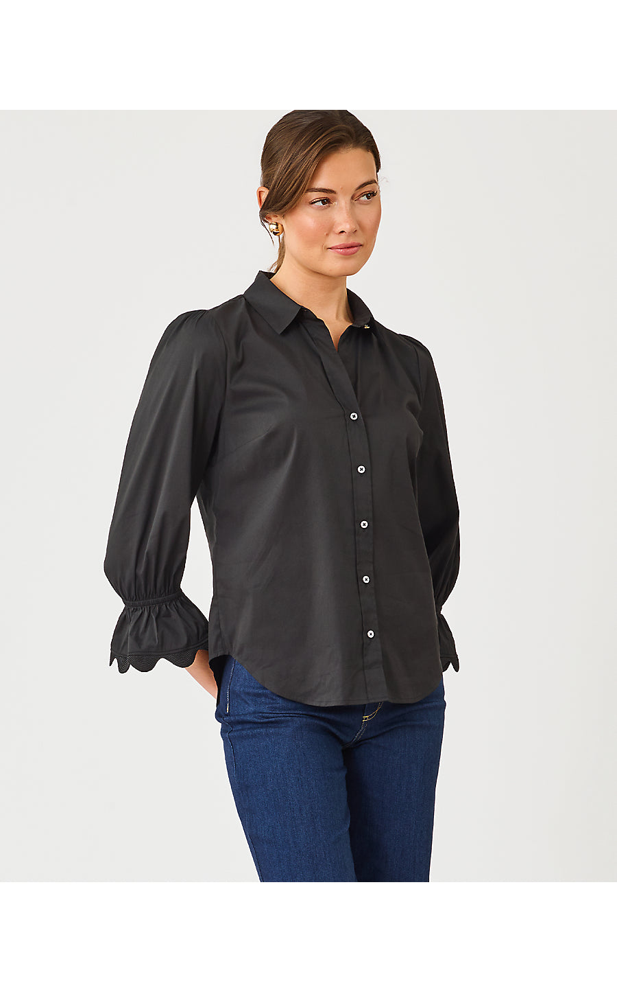 THE RICRAC LILLY SHIRT, NOIR