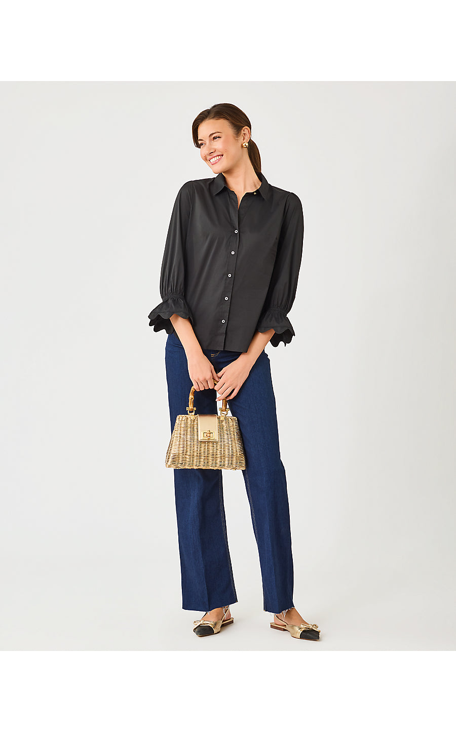 THE RICRAC LILLY SHIRT, NOIR
