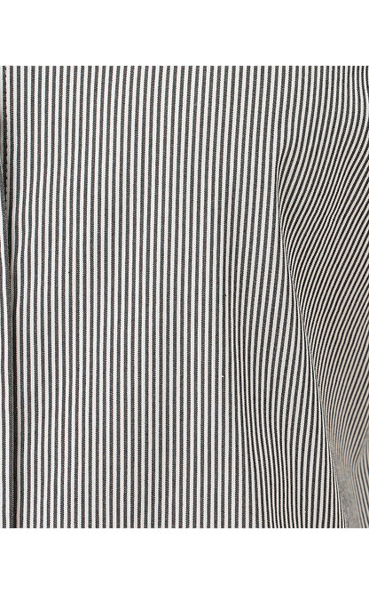 THE RICRAC LILLY SHIRT, NOIR MIRROR SHIRTING STRIPE