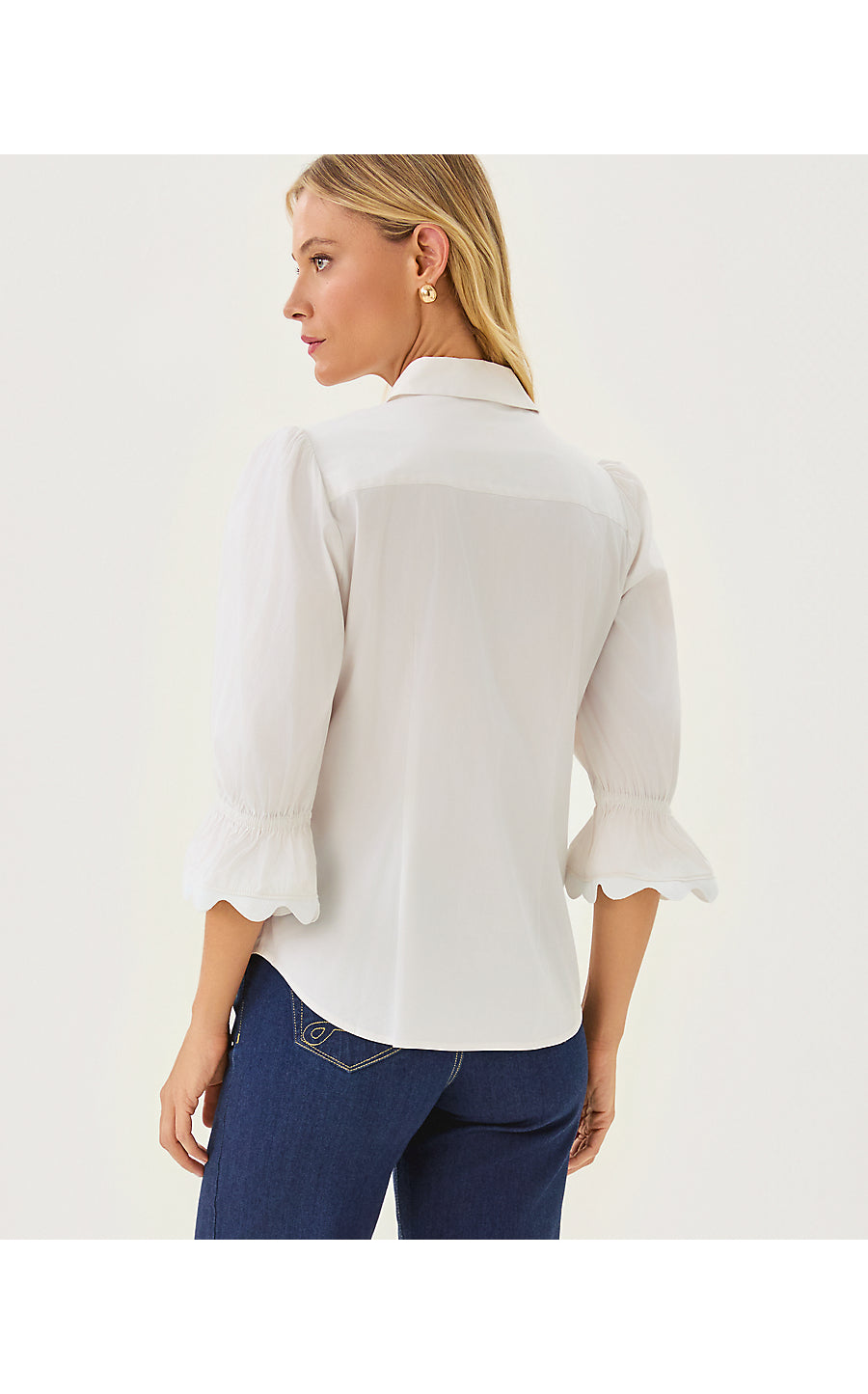 THE RICRAC LILLY SHIRT, RESORT WHITE