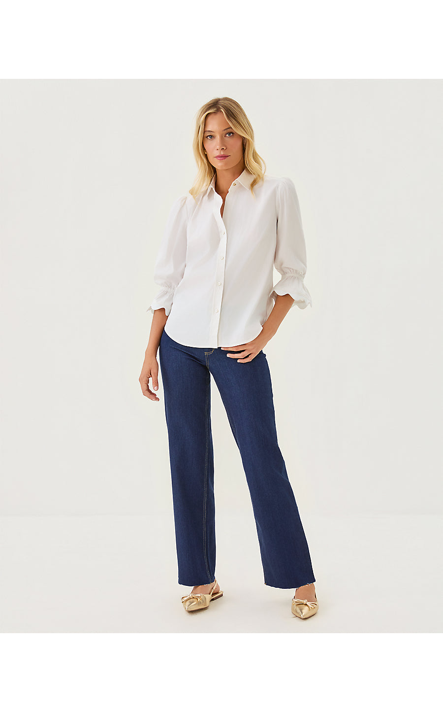 THE RICRAC LILLY SHIRT, RESORT WHITE