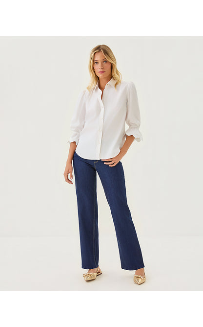 THE RICRAC LILLY SHIRT, RESORT WHITE