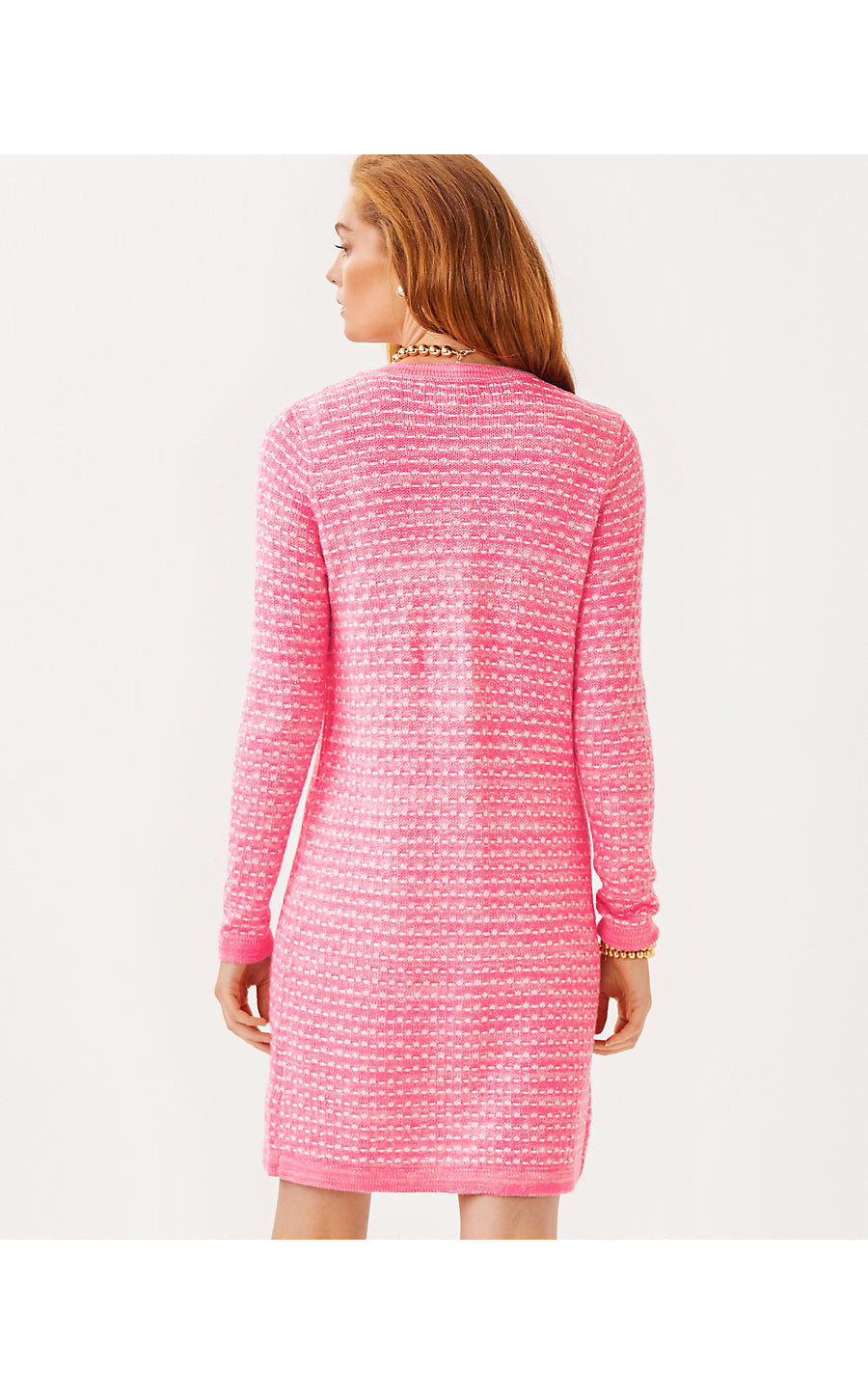 BANEBERRY CARDIGAN, ROUSSEAU PINK METALLIC MARL