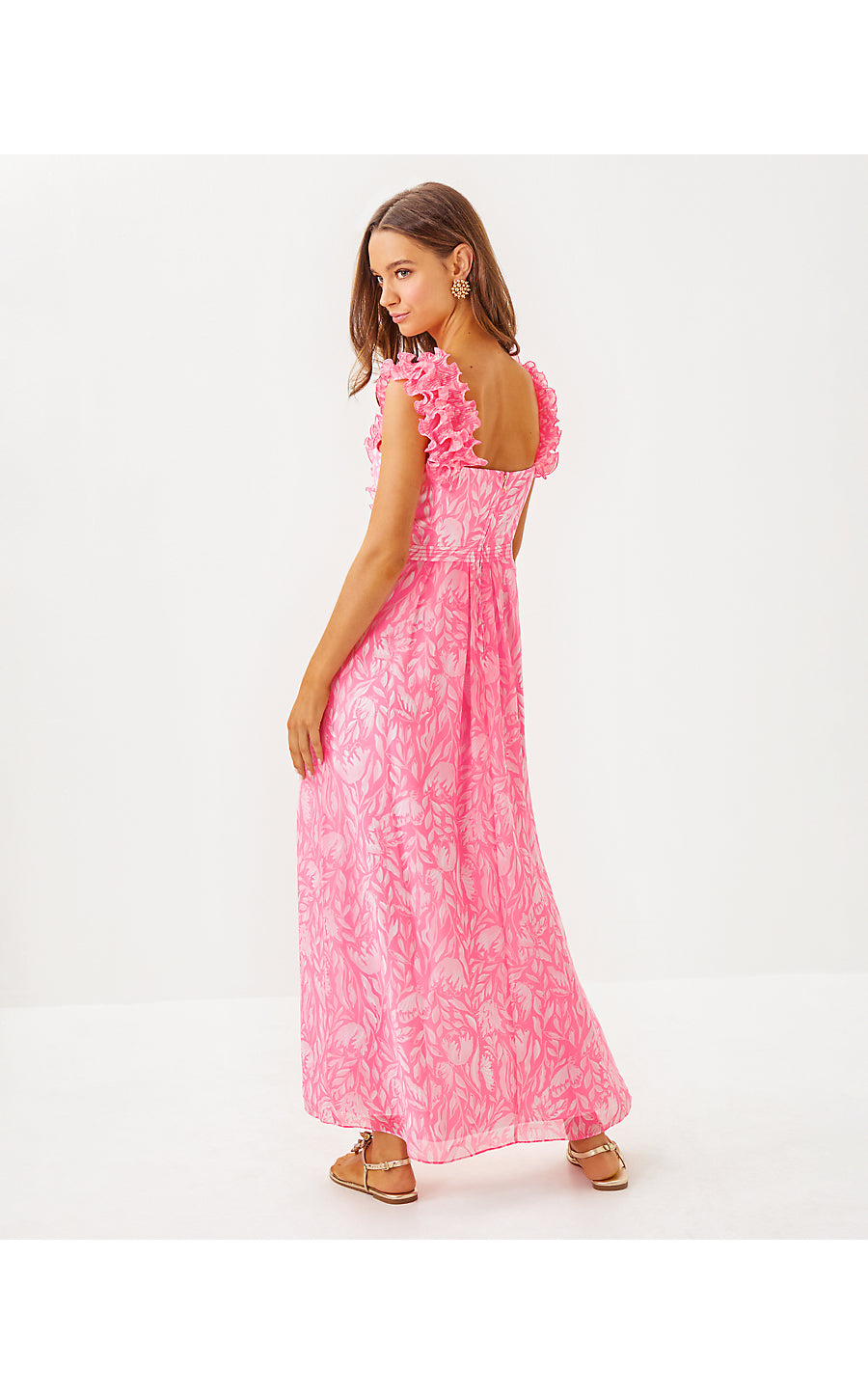 AMBER MAXI DRESS, ROUSSEAU PINK TULIP TO TANGO