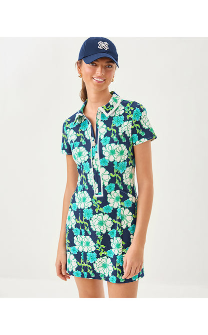 KATHY SHORT SLEEVE DRESS, LOW TIDE NAVY GO BIG GOLF