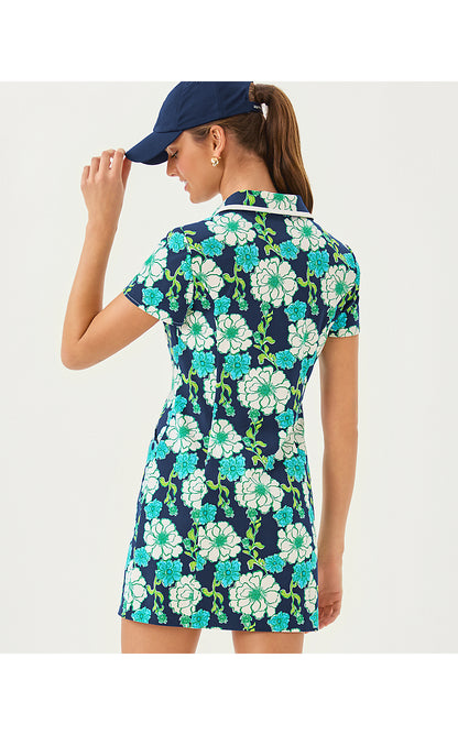 KATHY SHORT SLEEVE DRESS, LOW TIDE NAVY GO BIG GOLF