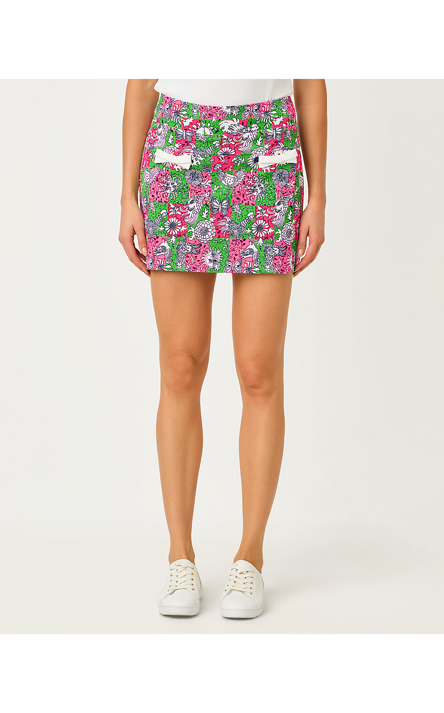 MONICA 15" SKORT UPF 50+, CHERRY BLOSSOM PINK LIL CHICKEN CHECK GOLF