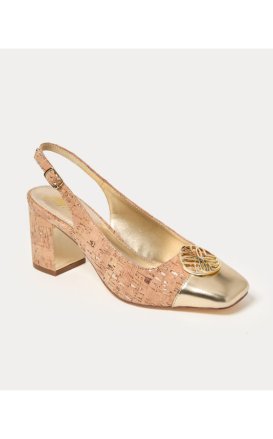 MARI CORK SLINGBACK PUMP, NATURAL