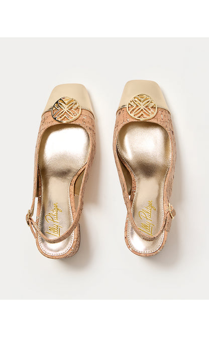 MARI CORK SLINGBACK PUMP, NATURAL