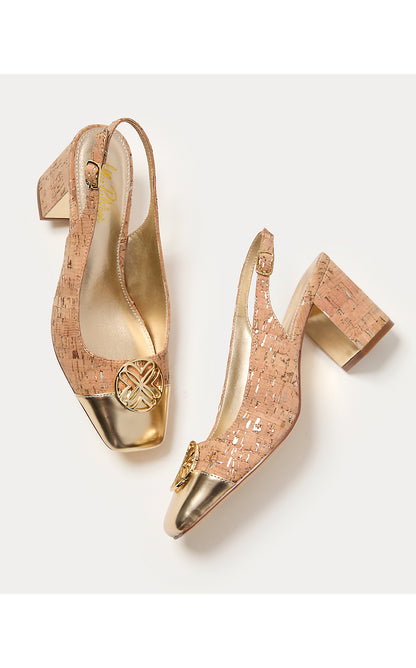 MARI CORK SLINGBACK PUMP, NATURAL