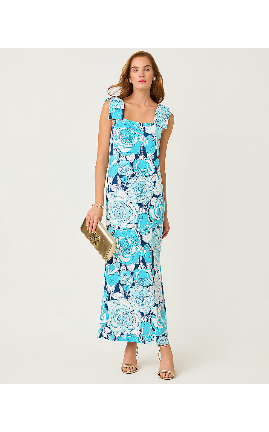 BERNICE MAXI DRESS, CAPRI BLUE ROSANNA