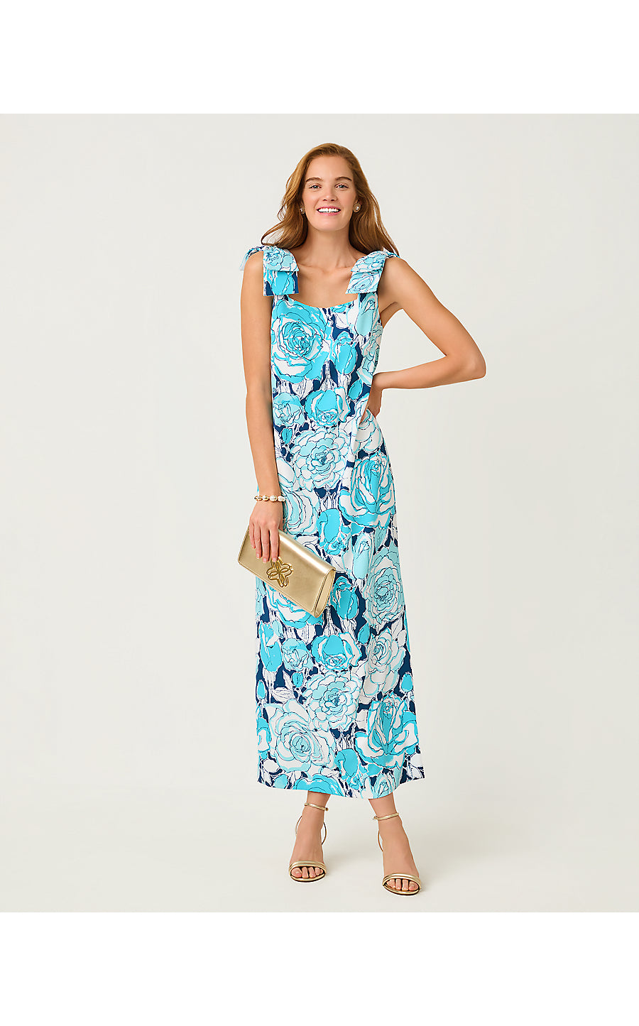 BERNICE MAXI DRESS, CAPRI BLUE ROSANNA