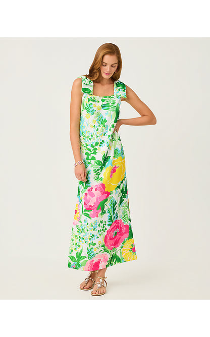 BERNICE MAXI DRESS, MULTI POPPY PARTY ENGINEERED WOVEN MAXI DRESS