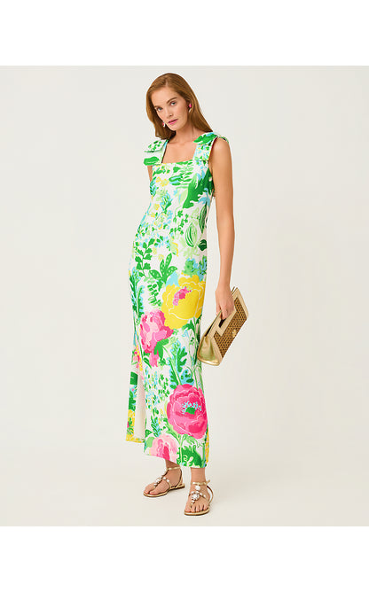 BERNICE MAXI DRESS, MULTI POPPY PARTY ENGINEERED WOVEN MAXI DRESS