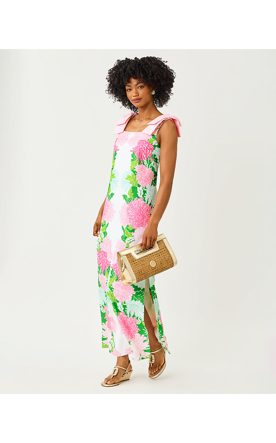 BERNICE MAXI DRESS, TERRACE GREEN GO WITH THE FLOW ENGINEERED WOVEN MAXI