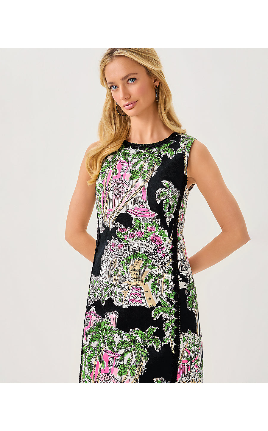 DARLENE STRETCH MAXI SHIFT, ONYX OVERSIZED PB ANNIVERSARY TOILE