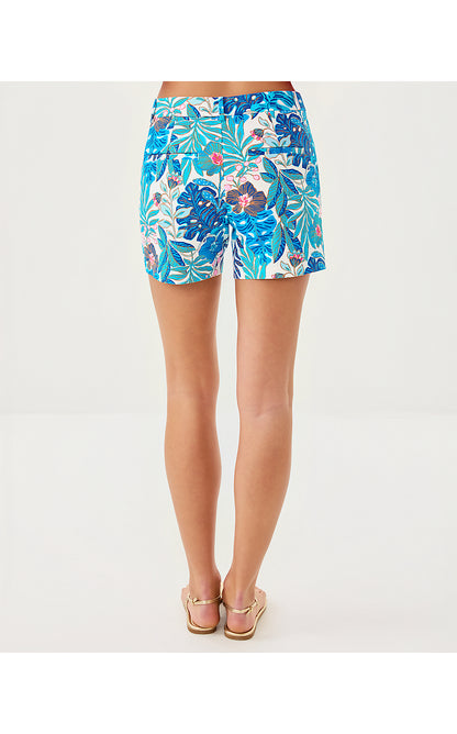 GRETCHEN HIGH RISE SHORT, BREEZY AQUA BEST FRONDS FOREVER