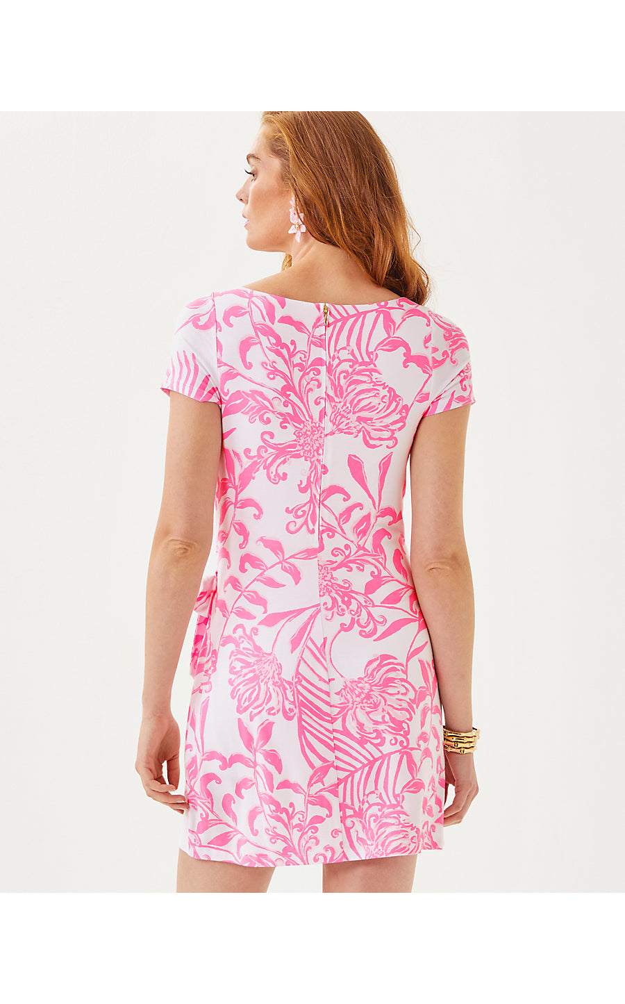 BLAISE SHORT SLEEVE ROMPER, ROUSSEAU PINK GLISTEN IN THE SUN