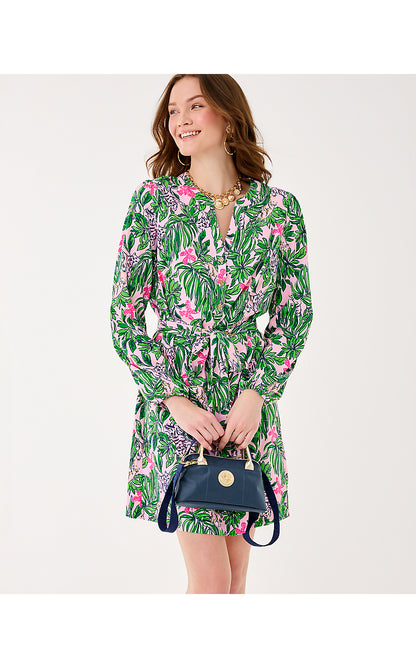 ENSLEY UPF 50+ DRESS, CONCH SHELL PINK ROARING WITH JOY