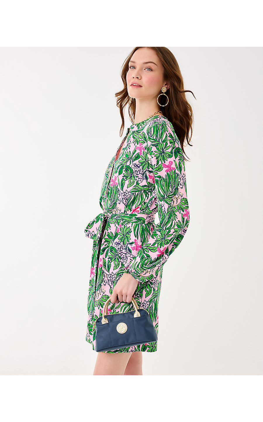 ENSLEY UPF 50+ DRESS, CONCH SHELL PINK ROARING WITH JOY