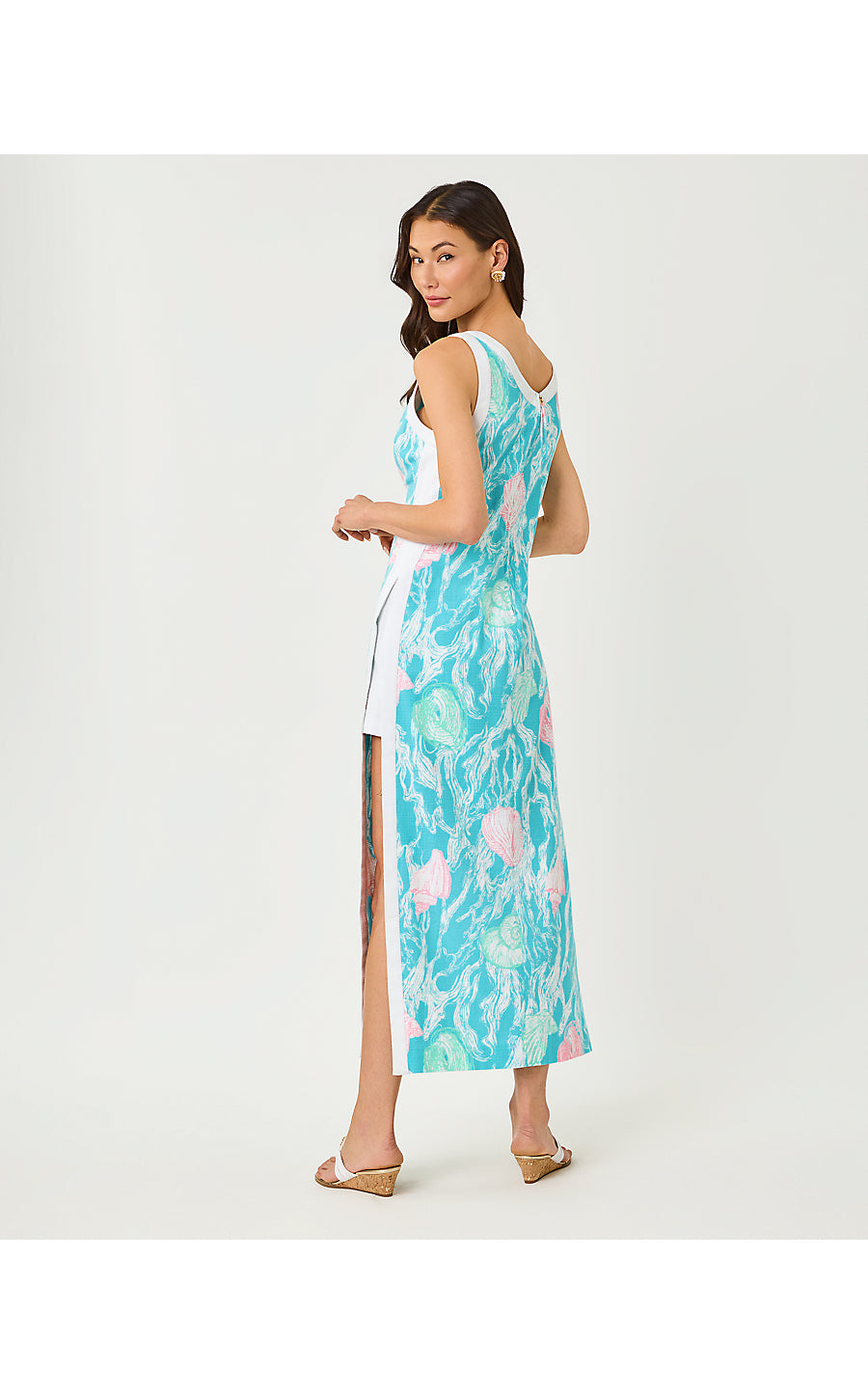 ELEANORA MAXI SHIFT ROMPER, CAPRI BLUE OVERSIZED SHELDEN