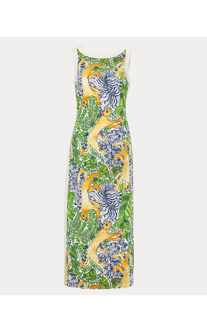 ELEANORA MAXI SHIFT ROMPER, MULTI PALM PROWL ENGINEERED ROMPER
