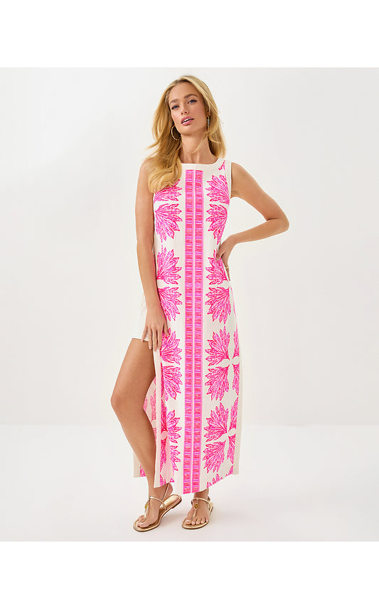 ELEANORA MAXI SHIFT ROMPER, PINK BLISS SHADY BABE ENGINEERED ROMPER
