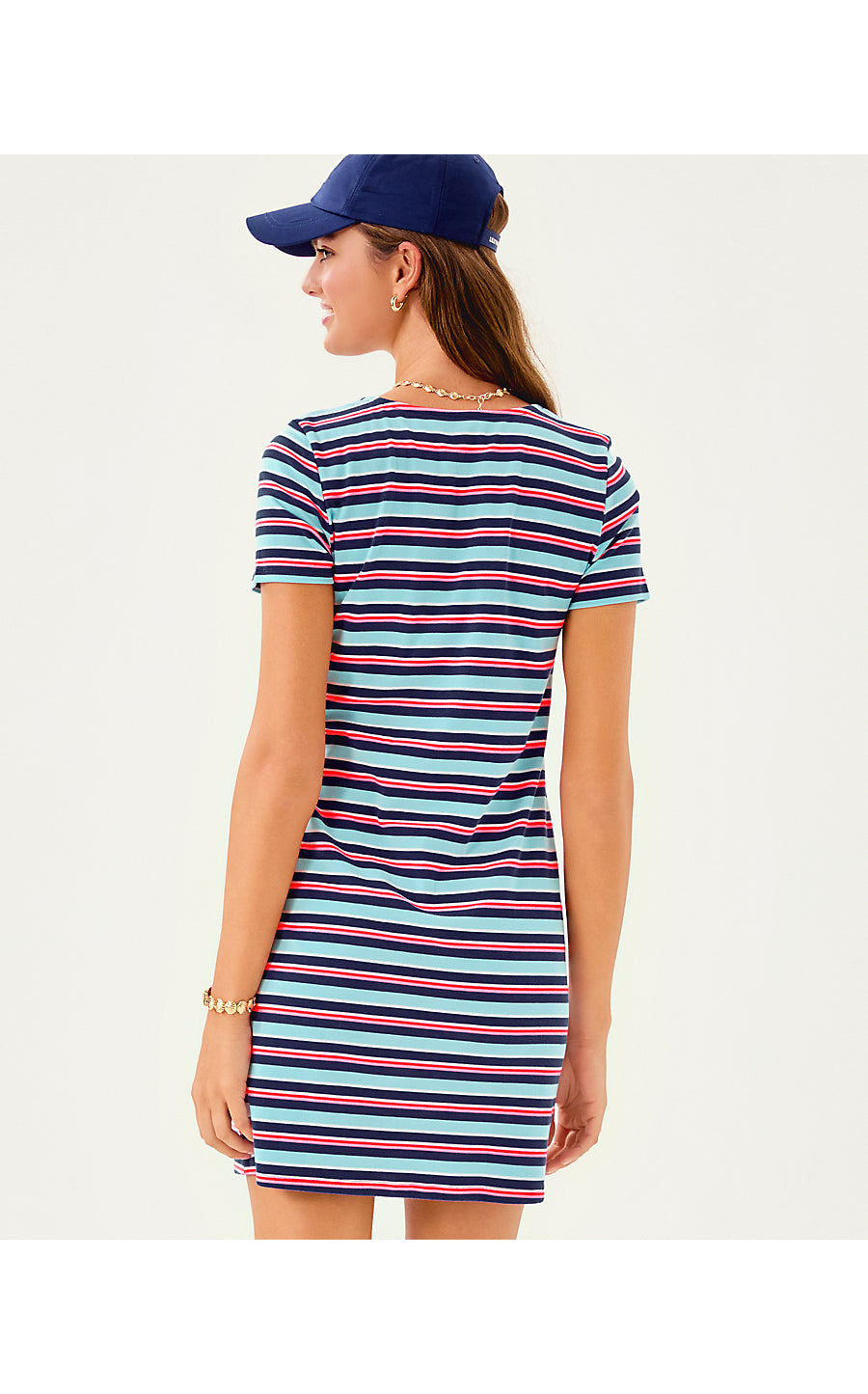 BEATY DRESS, MULTI FIRECRACKER YARN DYE STRIPE