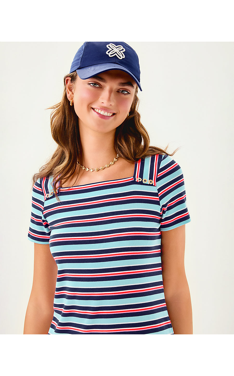 BEATY DRESS, MULTI FIRECRACKER YARN DYE STRIPE