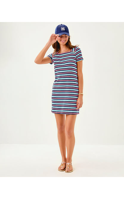 BEATY DRESS, MULTI FIRECRACKER YARN DYE STRIPE