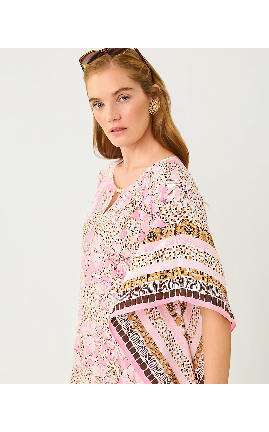 LINDAMARIE SILK CAFTAN, COCO BEACH WILDNESS ENGINEERED WOVEN CAFTAN XXSXS