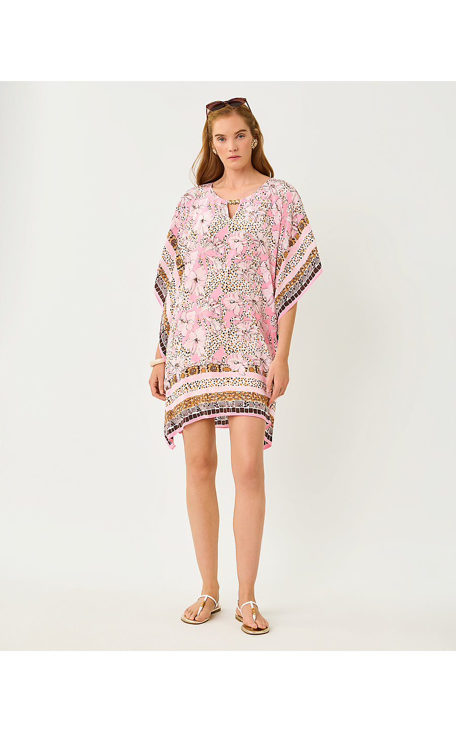 LINDAMARIE SILK CAFTAN, COCO BEACH WILDNESS ENGINEERED WOVEN CAFTAN XXSXS