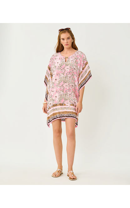 LINDAMARIE SILK CAFTAN, COCO BEACH WILDNESS ENGINEERED WOVEN CAFTAN XXSXS