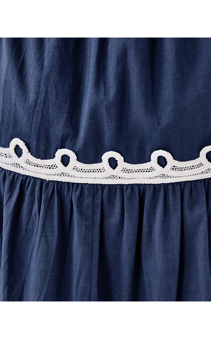 ZANNA COTTON MIDI DRESS, SAPPHIRE POOL