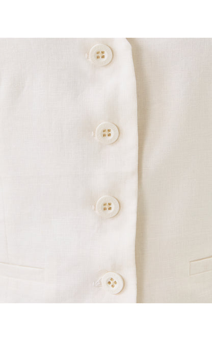 BLEECKER LINEN VEST, RESORT WHITE