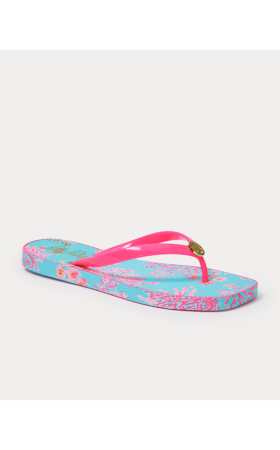 SANDSATIONAL SQUARE TOE FLIP FLOP, MULTI ROYAL CORAL SHOE