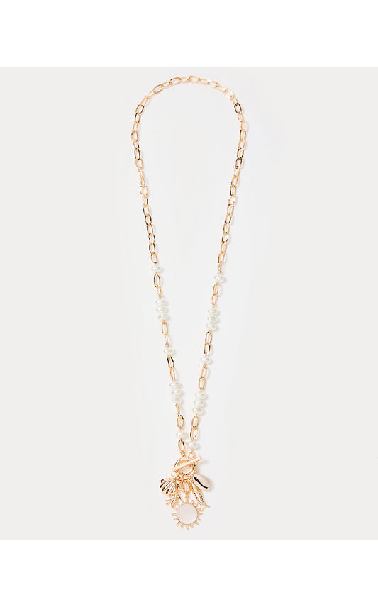 SUNBATHERS BLISS NECKLACE, GOLD METALLIC