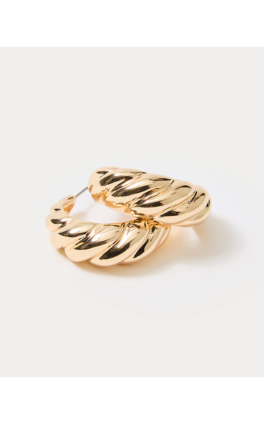 SEACRETS HOOP EARRINGS, GOLD METALLIC
