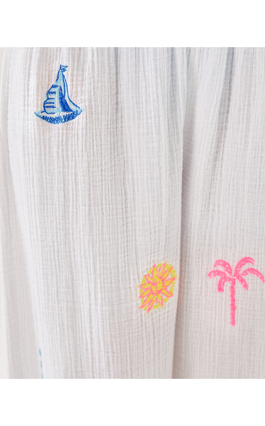 ENZO EMBROIDERED PANT COVERUP, RESORT WHITE BEACHCOMBER EMBROIDERY