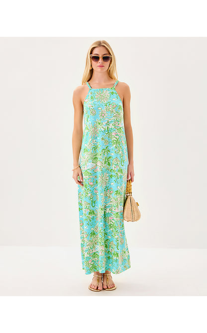 KYLEIGH MAXI DRESS, FRESH WATER BLUE SUNBATHERS BLISS