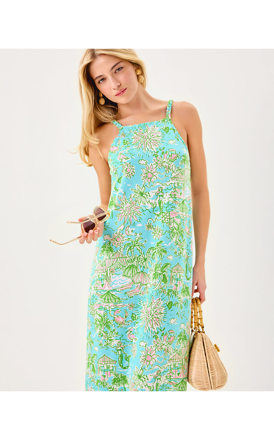 KYLEIGH MAXI DRESS, FRESH WATER BLUE SUNBATHERS BLISS