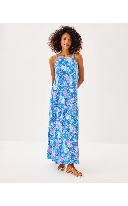 KYLEIGH MAXI DRESS, SUNWASHED BLUE CITRUS CRUSH